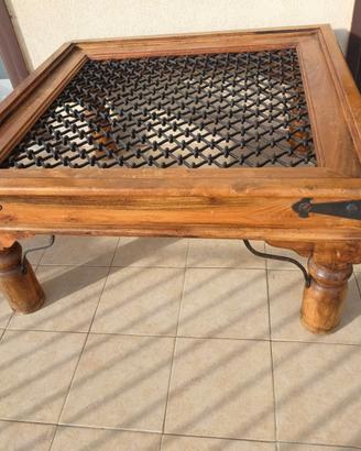 Tavolino in legno e ferro