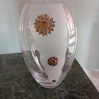 Vaso in cristallo di bohemia e argento 