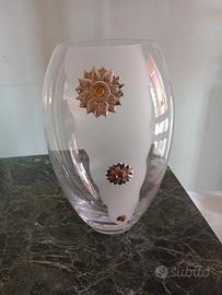 Vaso in cristallo di bohemia e argento 