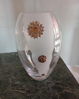 Vaso in cristallo di bohemia e argento 