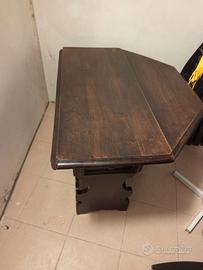 Tavolo ottagonale a ribalta in legno