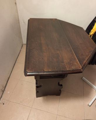 Tavolo ottagonale a ribalta in legno