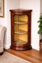 Mobiletto angolare - fatto a mano - con vetrina