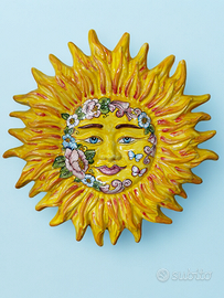 sole e luna in ceramica vietrese