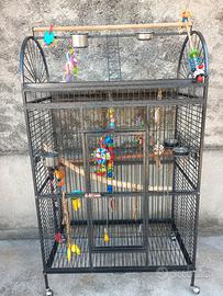 gabbia in metallo per pappagalli