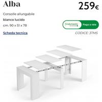 Tavolo consolle allungabile Alba