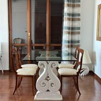 TAVOLO in CRISTALLO E SET SEDIE del 1800