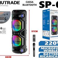 Cassa Bluetooth 220W HUTRADE SP-08 “NUOVA” + Mic.
