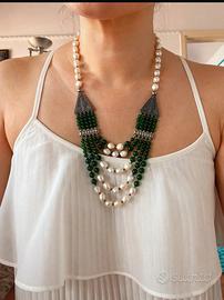 Collana Etnica Vintage - Perle Vere Coltivate