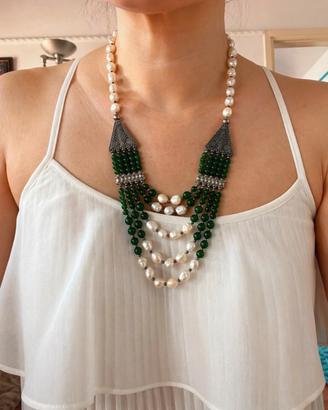 Collana Etnica Vintage - Perle Vere Coltivate