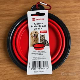 Ciotola Portatile Pieghevole per Cani e Gatti 19cm