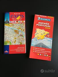 Lotto mappe stradali Parigi e Spagna Portogallo 