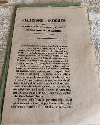 relazione morte AVV. Carlo Lodovico loschi