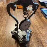 Orologio da taschino G.F. In argento con supporto