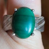 Anello argento 925 con MALACHITE