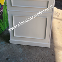 Bancone reception boiserie legno bianco spedizione