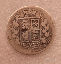 1881 Moneta argento Mezza corona Inghilterra 