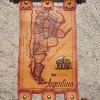 Mappa Argentina in pelle