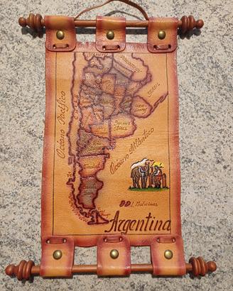 Mappa Argentina in pelle