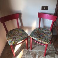 Sedie in faggio decoupage fumetti topolino pop art