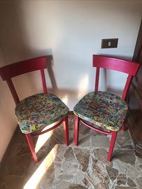 Sedie in faggio decoupage fumetti topolino pop art