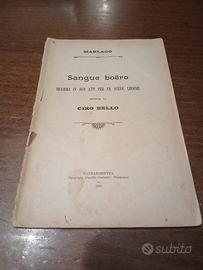 Raro Libretto Opera "Sangue Boëro" (1905) - Cimeli