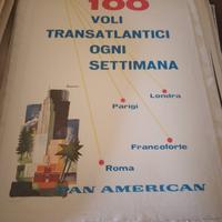 manifesto poster pubblicitario pan American aerei