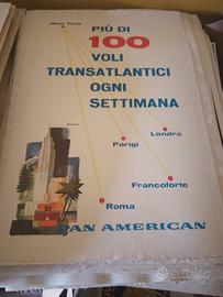 manifesto poster pubblicitario pan American aerei