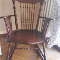 SEDIA A DONDOLO IN LEGNO ANNI 1950