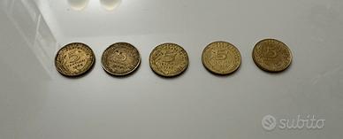 Lotto monete 5 centesimi Franco francese