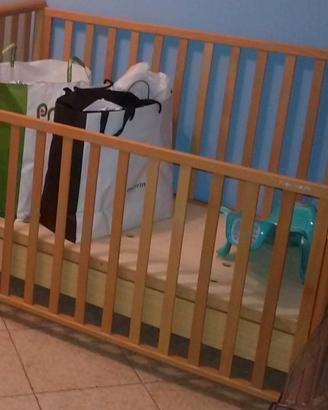 box giochi lionelo + lettino in legno per neonato