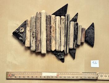 PESCE DECORATIVO CON LEGNETTI SPIAGGIATI