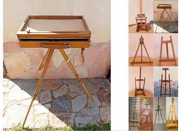 Cavalletti in faggio e altri per pittore / esposiz