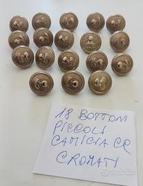 carabinieri- 18 bottoni piccoli metallo cromati