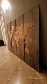 quadro artigianale con mappamondo sughero