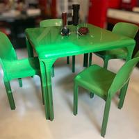 4 Sedie Selene Artemide Vico Magistretti  e Tavolo