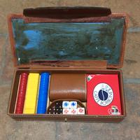 Set gioco carte dadi vintage custodia cofanetto
