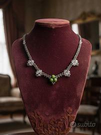Collana Choker Artigianale Gemme Giada Pezzo unico
