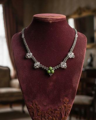 Collana Choker Artigianale Gemme Giada Pezzo unico
