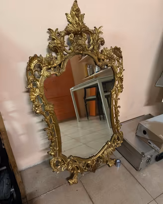 Specchio Vintage Dorato in Ottone 105x60 cm