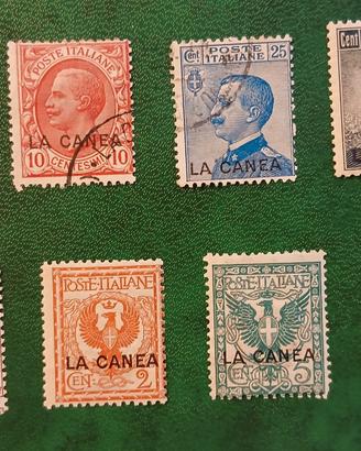 Colonie italiane La Canea- 7 valori soprastampati 