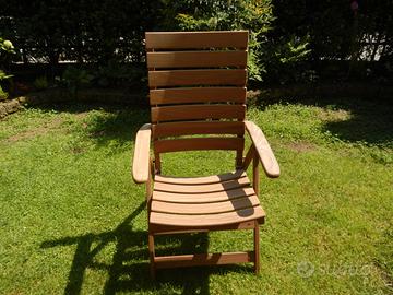 Poltrona giardino legno, pieghevole e reclinabile