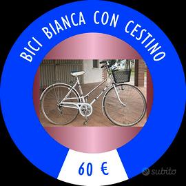 BICI BIANCA CON CESTINO