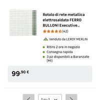 Rete metallica elettrosaldato H150 x 25 metri 