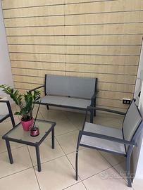 Set salottino da giardino / balcone 4 pezzi