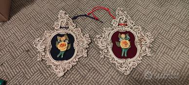 quadretti con ceramiche Capodimonte 