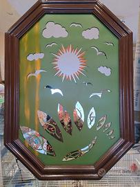 Specchio intagliato e dipinto a mano