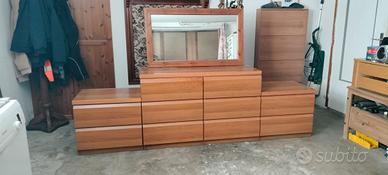 comò più 2 comodini con specchio 