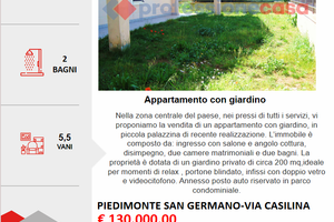Appartamento con 2camere,2bagni+giardino