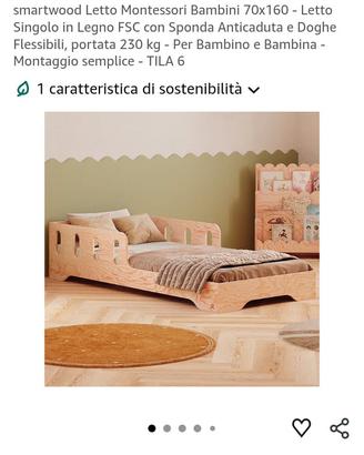letto bambini montessori nuovo